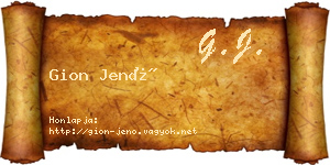 Gion Jenő névjegykártya